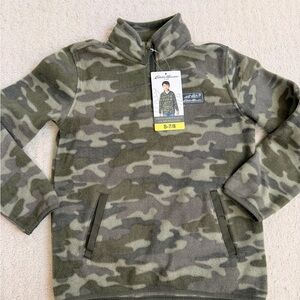 Eddie Bauer Kids Green Camouflage Fleece Jacket